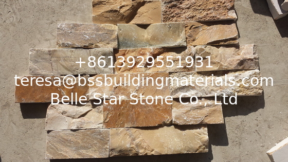 Yellow Quartzite Field Stone Natural Quartzite Stone Cladding Quartzite Corner Stone