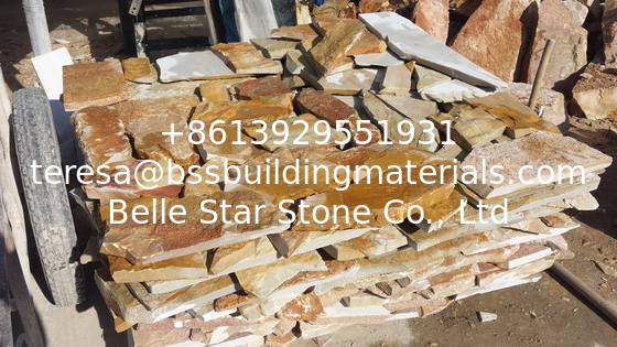 Yellow Quartzite Field Stone Natural Quartzite Stone Cladding Quartzite Corner Stone