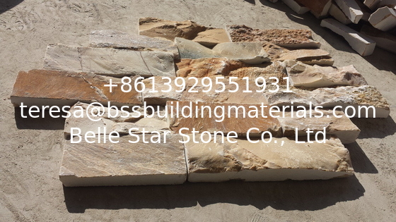 Yellow Quartzite Field Stone Natural Quartzite Stone Cladding Quartzite Corner Stone