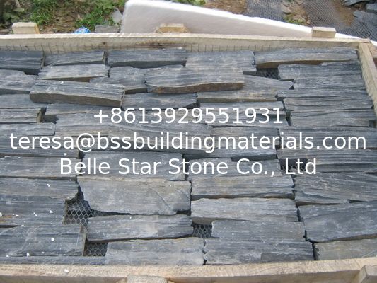 Natural Fieldstone Slate Stone Veneer Black Slate Stone Veneer for Wall Cladding