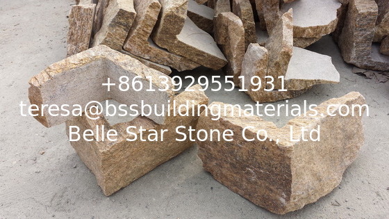 Golden Yellow Quartzite Field Stone Random Quartzite Stone Veneer Natural Quartzite Cladding