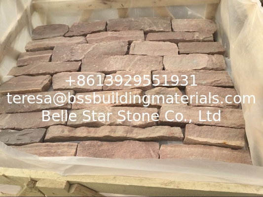 Red Sandstone Field Stone Natural Random Stone Veneer Natural Ledger Stone