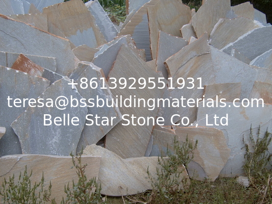 Oyster Quartzite Random Flagstone,Yellow Quartzite Crazy Stone,Landscaping Stones