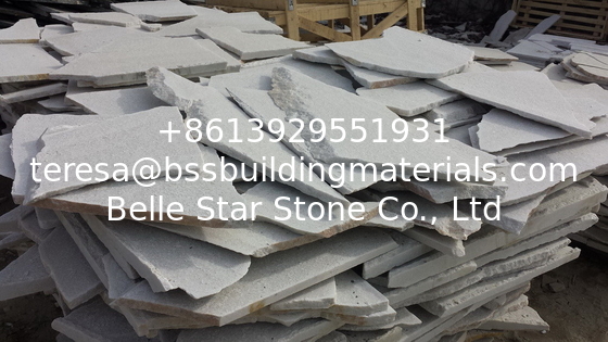 Snow White Quartzite Random Flagstone,Quartzite Random Stone,Crazy Stone,Landscaping Stone