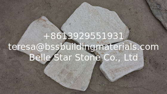 Snow White Quartzite Random Flagstone,Irregular Flagstone,Flagstone Wall,Landscaping Stone