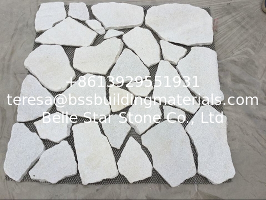 Snow White Quartzite Random Flagstone,Irregular Flagstone,Flagstone Wall,Landscaping Stone