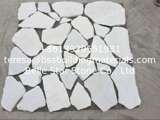 Snow White Quartzite Random Flagstone,Irregular Flagstone,Flagstone Wall,Landscaping Stone