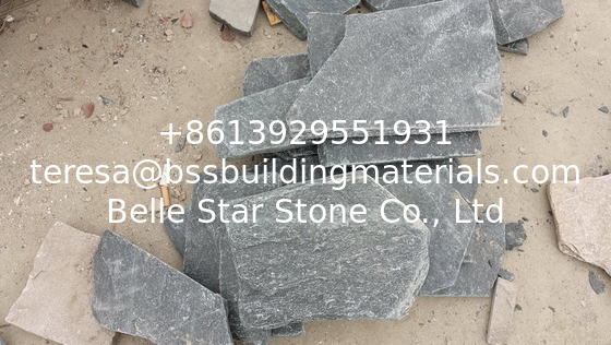 Black Quartzite Random Flagstone,Crazy Stone,Flagstone Patio,Patio Pavers,Landscaping Stone