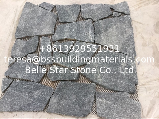 Black Quartzite Random Flagstone,Crazy Stone,Flagstone Patio,Patio Pavers,Landscaping Stone
