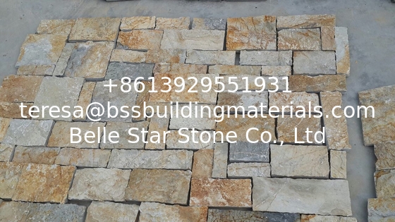 Yellow Slate Field Stone Natural Slate Random Flagstone Slate Stone Cladding