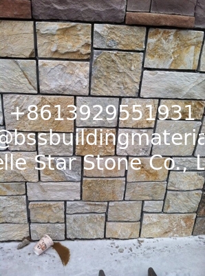 Yellow Slate Field Stone Natural Slate Random Flagstone Slate Stone Cladding