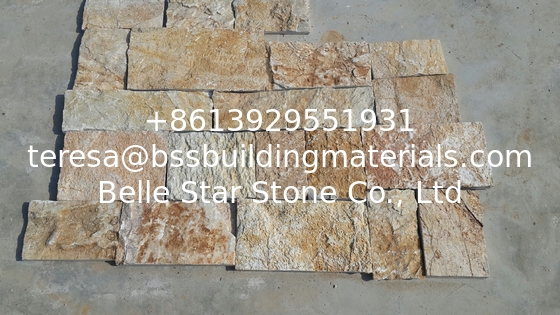 Yellow Slate Field Stone Natural Slate Random Flagstone Slate Stone Cladding