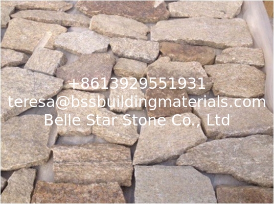 Sesame Yellow Granite Random Flagstone Crazy Stone Irregular Flagstone Landscaping Stones