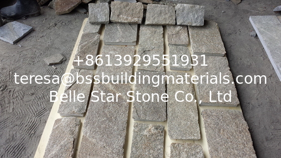 Yellow Granite Stone Cladding Natural Stone Wall Tiles Granite Flagstone Wall L Corner Stone