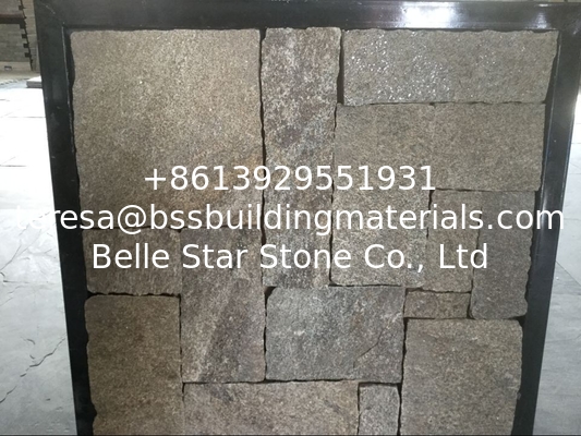 Yellow Granite Flagstone Wall Cladding Natural Granite Tiles for Wall Decoration L Corner Stone