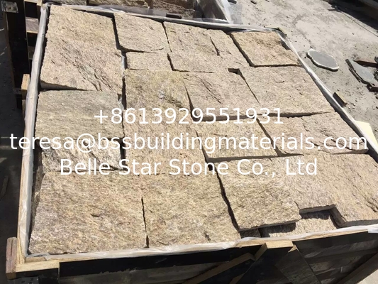 Tiger Skin Yellow Granite Wall Tiles Natural Stone Cladding Granite L Corner Stone