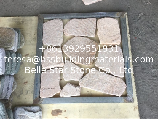 Tumbled Pink Sandstone Random Flagstone Irregular Flagstone Crazy Stone Garden Stepping Stone