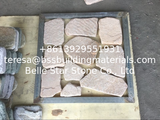 Tumbled Pink Sandstone Random Flagstone Irregular Flagstone Crazy Stone Garden Stepping Stone