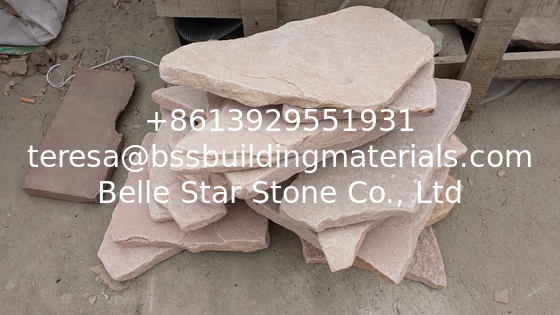 Tumbled Pink Sandstone Random Flagstone Irregular Flagstone Crazy Stone Garden Stepping Stone