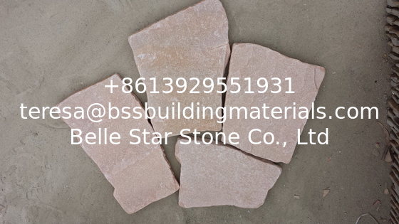 Tumbled Pink Sandstone Random Flagstone Irregular Flagstone Crazy Stone Garden Stepping Stone