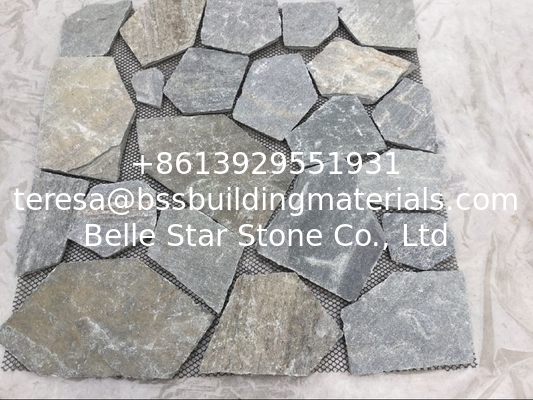 Forest Green Basalt Random Flagstone Crazy Stone Irregular Random Stone for Floor/Wall
