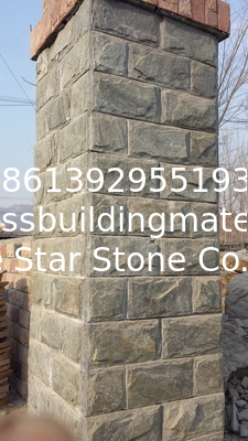 Green Quartzite Pillar Wall Stone Quartzite Mushroom Stones Landscaping Stones Exterior Stone
