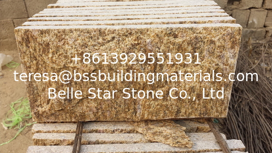 Tiger Skin Yellow Granite Mushroom Stones Granite Stone Wall Tiles Pillar/Column Wall Stone