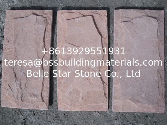 Pink Sandstone Mushroom Stone Pillar/Column Wall Stone Exterior Stone Wall Tile Stone Cladding