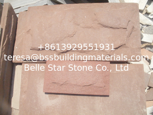 Pink Sandstone Mushroom Stone Pillar/Column Wall Stone Exterior Stone Wall Tile Stone Cladding