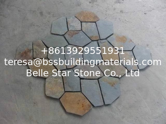 Multicolor Slate Flagstone Patio Stones/Wall Cladding Natural Slate Flagstone Pavers/Walkway