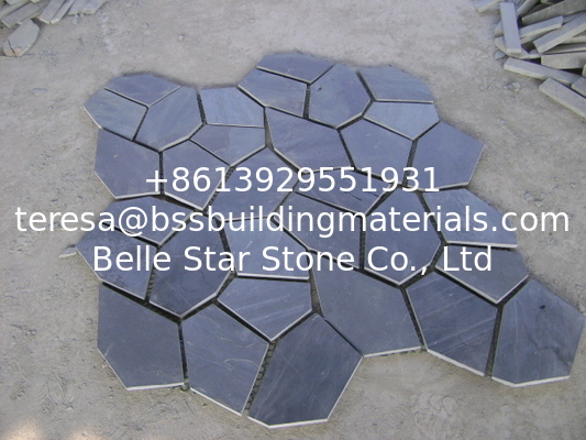 Black Slate Flagstone Charcoal Slate Flagstone Walkway Patios Flooring Flagstone Wall Cladding
