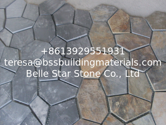 China Rusty Slate Flagstone Walkway Pavers Slate Patio Stones Flagstone Wall Cladding