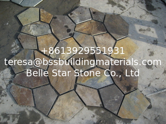 China Rusty Slate Flagstone Walkway Pavers Slate Patio Stones Flagstone Wall Cladding