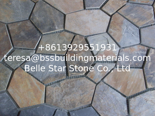 China Rusty Slate Flagstone Walkway Pavers Slate Patio Stones Flagstone Wall Cladding