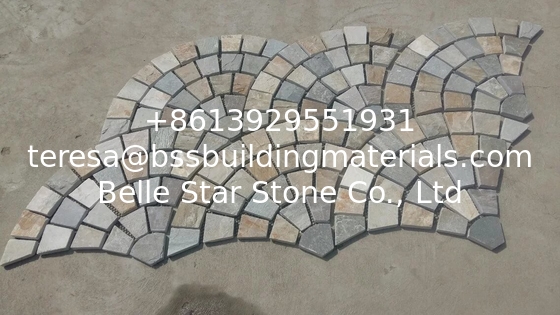 Oyster Meshed Flagstone Split Face Oyster Flagstone Walkway Patios Fan Pattern Flagstone