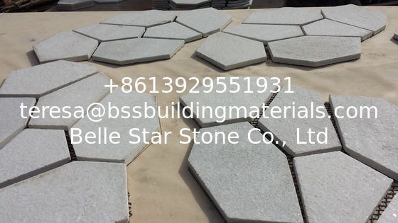 White Quartzite Meshed Flagstone Flamed Quartzite Flagstone Wall Natural Flagstone Walkway