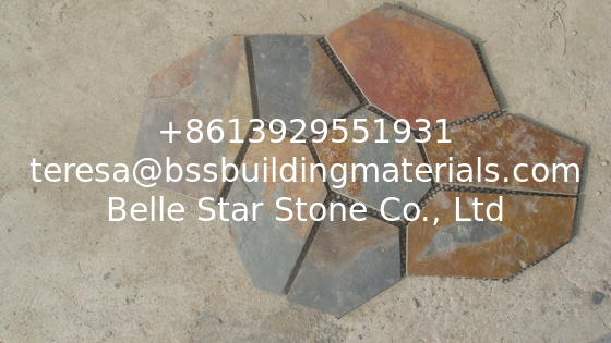 Rusty Split Face Slate Flagstone Multicolor Slate Meshed Flagstone Natural Slate Flagstone Pavers