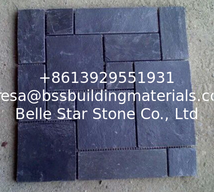 Black Slate Meshed Flagstone Natural Slate Patio Stones Slate Paving Stone Charcoal Slate Pavers