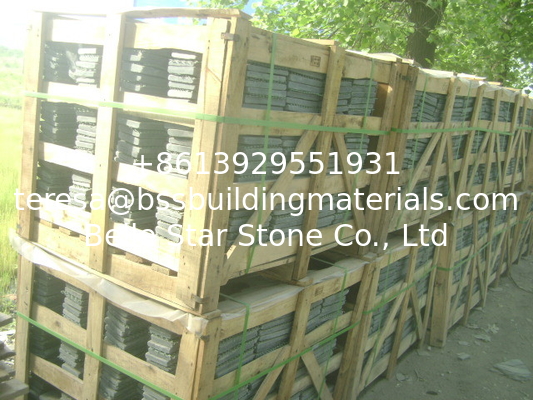 Black Split Face Slate Flagstone Natural Slate Meshed Flagstone Walkway Exterior Flagstone Flooring