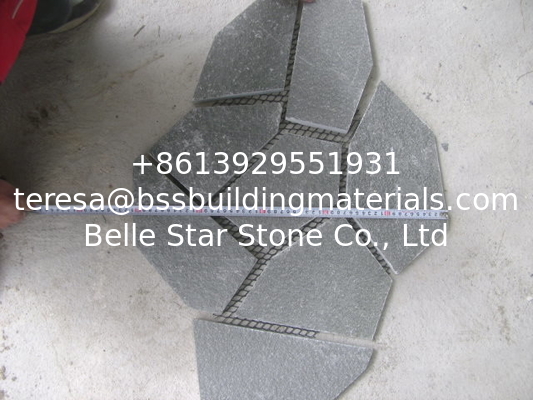 Grey Split Face Slate Flagstone Patio Natural Slate Meshed Flagstone Exterior Wall Stone