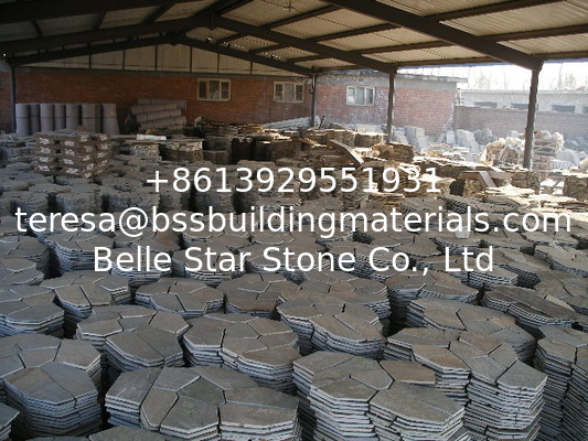 Grey Split Face Slate Flagstone Patio Natural Slate Meshed Flagstone Exterior Wall Stone