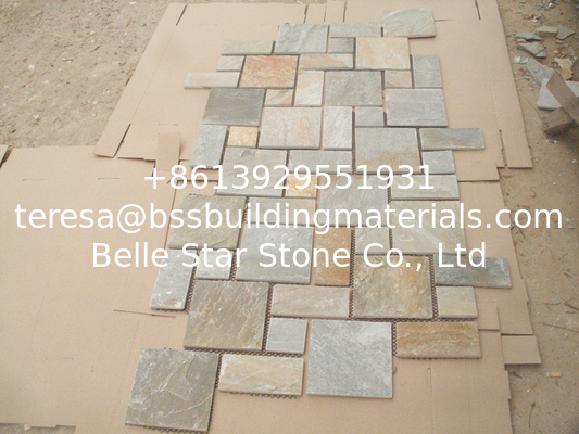 Oyster Split Face Slate Flagstone Patio Oyster Meshed Flagstone Walkway Natural Stone Pavers