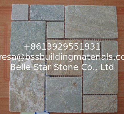Oyster Slate Flagstone Mosaic Natural Quartzite Patio Pavers Oyster Flagstone Walkway Pavement