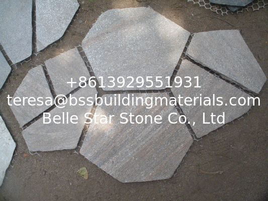Pink Flamed Quartzite Flagstone Patio Pavers Natural Quartzite Meshed Flagstone Exterior Wall