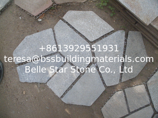 Pink Flamed Quartzite Flagstone Patio Pavers Natural Quartzite Meshed Flagstone Exterior Wall