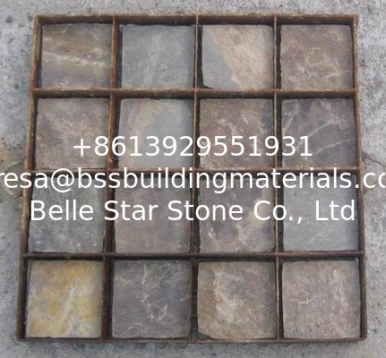 Rusty Split Face Slate Flagstone Driveway Natural Slate Paving Stone Exterior Flagstone Walkway