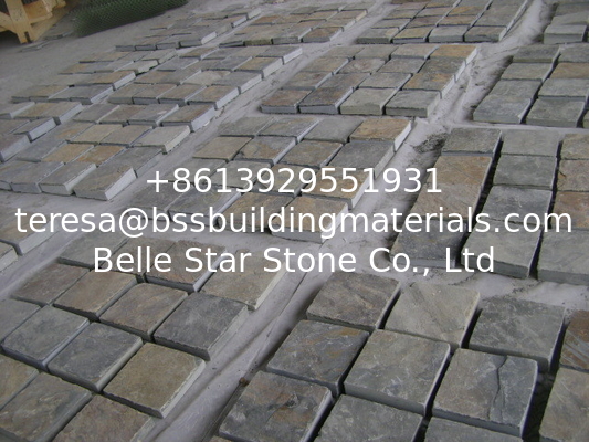 Rusty Split Face Slate Flagstone Driveway Natural Slate Paving Stone Exterior Flagstone Walkway