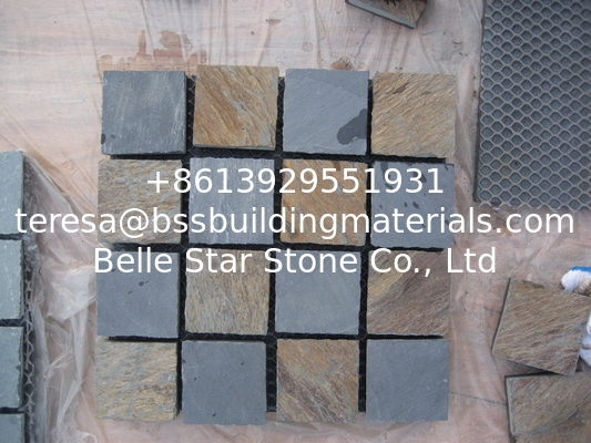 Rusty Split Face Slate Flagstone Driveway Natural Slate Paving Stone Exterior Flagstone Walkway