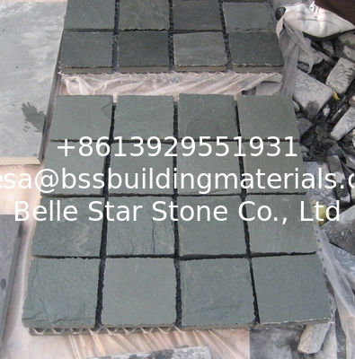 Green Slate Flagstone Patio Natural Meshed Flagstone Walkway Slate Paving Stone Mat