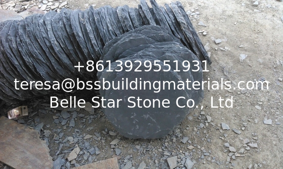 Black Slate Stepping Stones Natural Slate Round Shape Garden Landscaping Stone Pavers